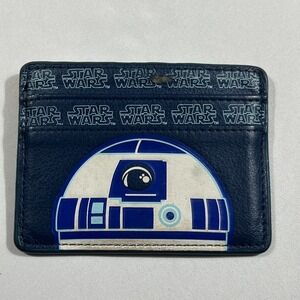 Star Wars R2-D2 Card Holder Wallet Slim Navy Blue Faux Leather Cardholder